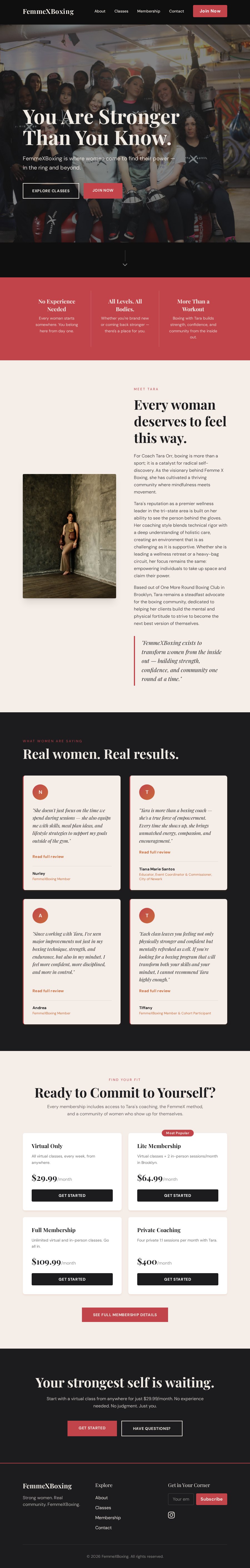 FemmeXBoxing website
